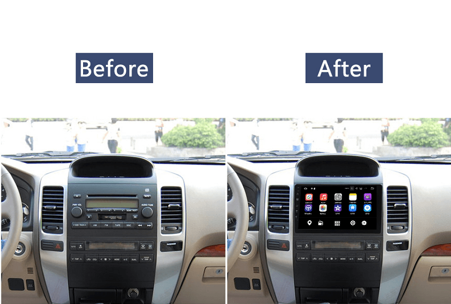 8" Octa-core Quad-core Android Navigation Radio for Toyota Prado 2004 - 2009 | Phoenix Automotive