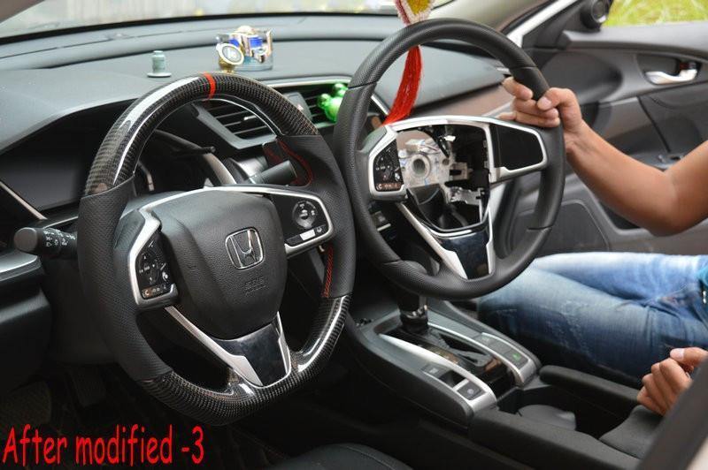 Custom-made Carbon fiber Steering Wheel for 2016 - 2017 Honda Civic Color & Design Customizable | Phoenix Automotive