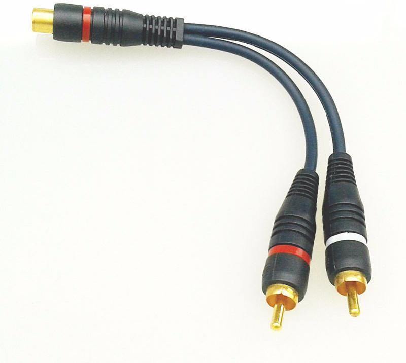 RCA Y adapter splitter one female to two male long Gold plated | Phoenix Automotive