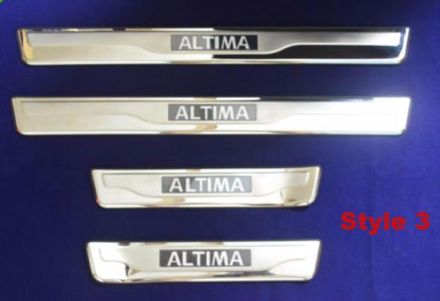 New LED Illuminated Stainless Steel Kick Plate Scuff Plate Set for Nissan Altima 2008-2017 | Phoenix Automotive