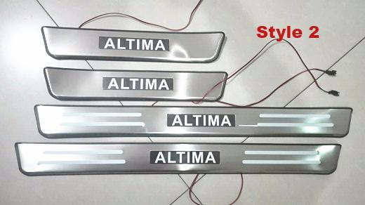 New LED Illuminated Stainless Steel Kick Plate Scuff Plate Set for Nissan Altima 2008-2017 | Phoenix Automotive