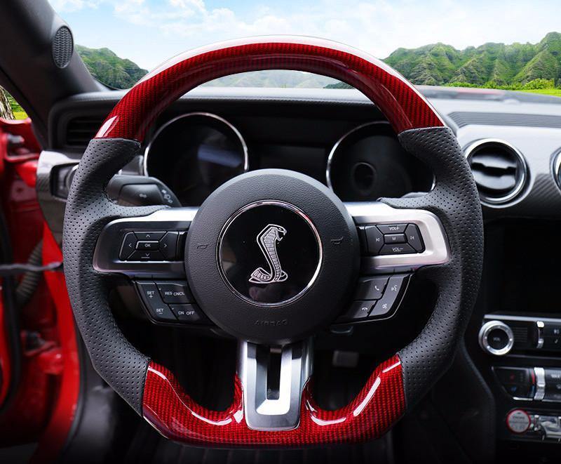 Custom-made Carbon fiber Steering Wheel for 2015 - 2017 Ford Mustang Color & Design Customizable | Phoenix Automotive