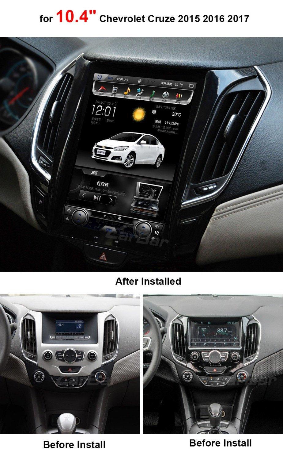 10.4" Vertical Screen Android Navigation Radio for Chevrolet Cruze 2016 2017 - Smart Car Stereo Radio Navigation | In-Dash audio/video players online - Phoenix Automotive