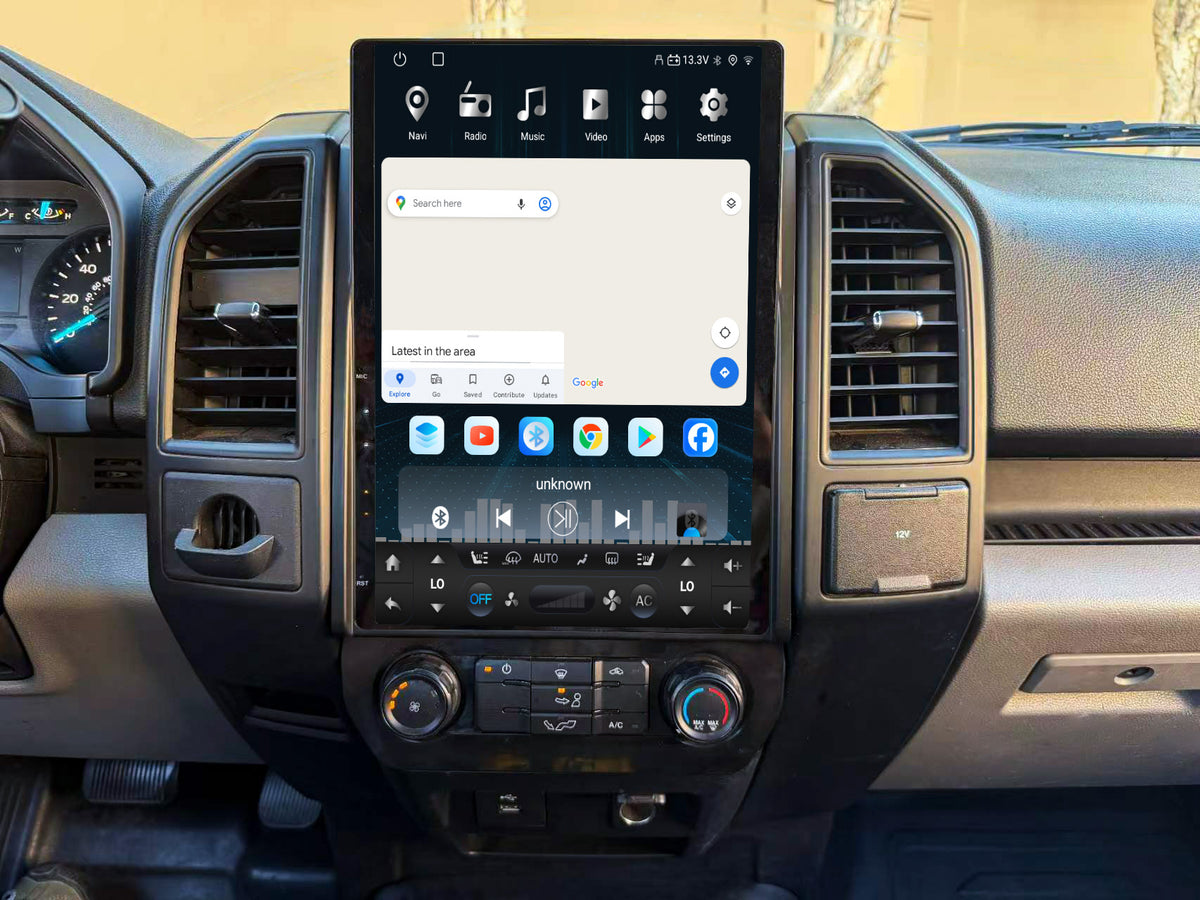 14.5” Android 14 Vertical Screen Navigation Radio for Ford F-150 F-250 F-350 F-450 F-550 2015-2020 Expedition 2018 - 2021