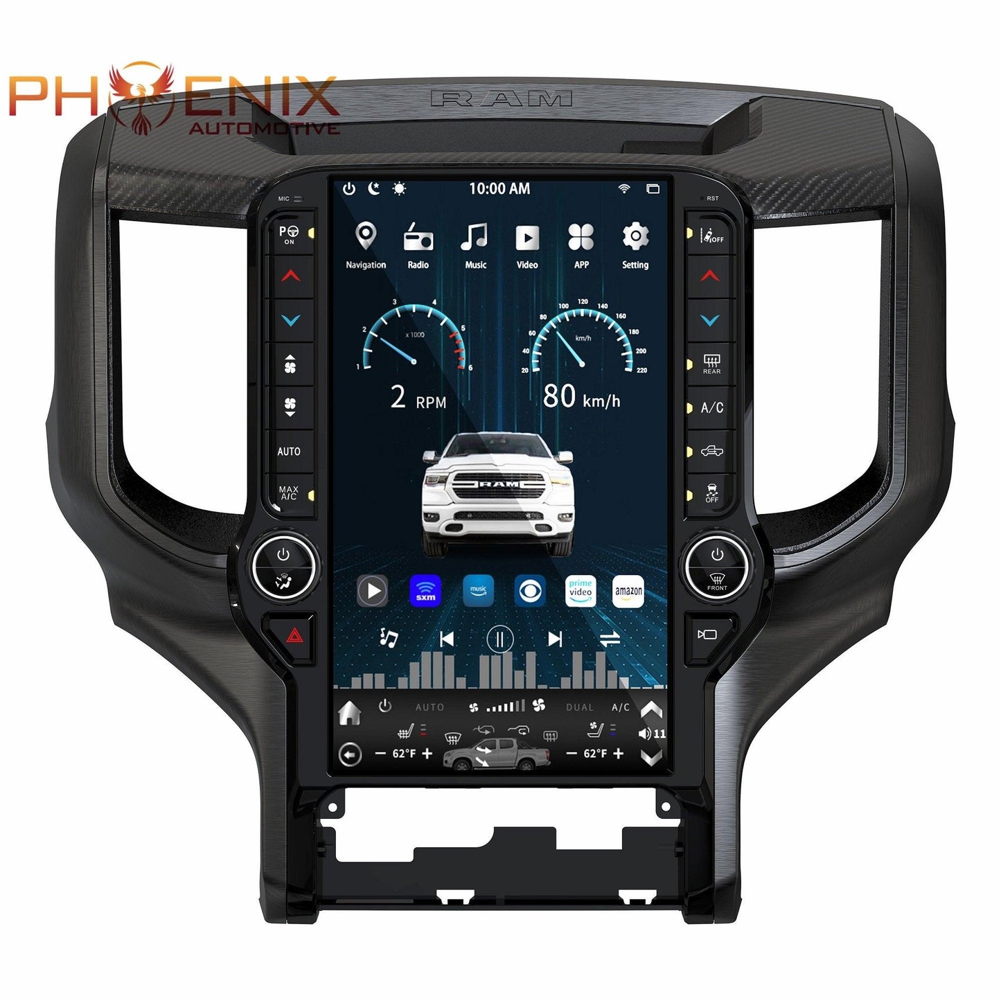 [Open box] 13.6” Android 12 Vertical Screen Navigation Radio for Dodge Ram 2019- 2024 | Phoenix Automotive