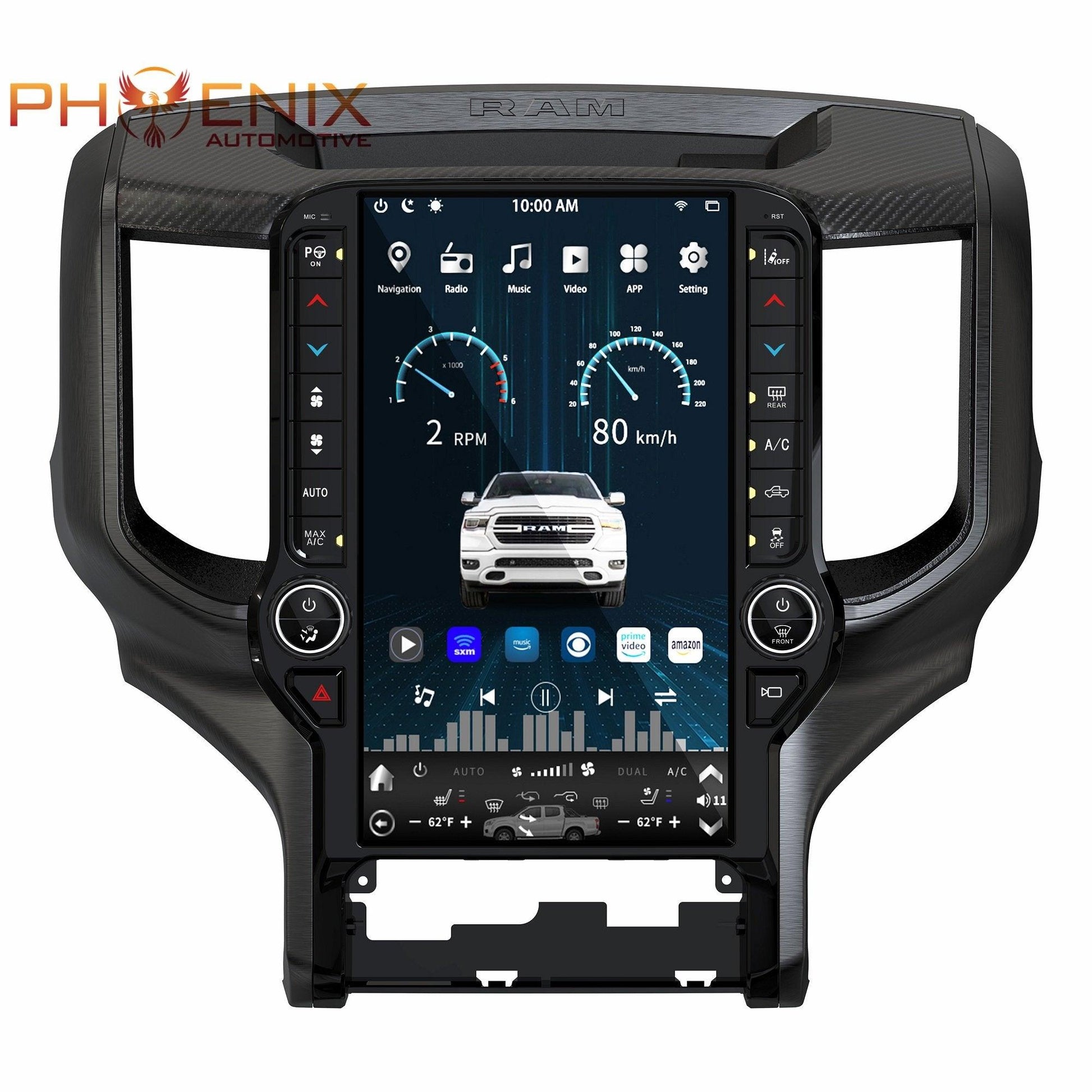 [Open box] 13.6” Android 12 Vertical Screen Navigation Radio for Dodge Ram 2019- 2024 | Phoenix Automotive