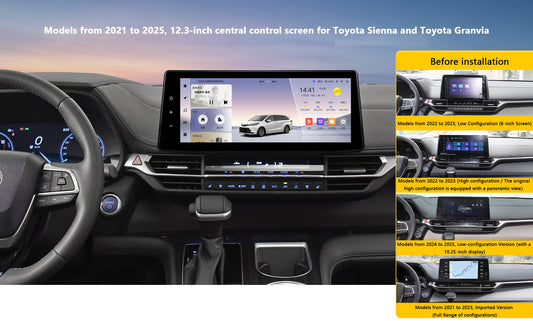 12.3" Android 12/13 Fast boot Horizontal Screen Navi Radio for TOYOTA SIENNA / GRANVIA 2022 to present