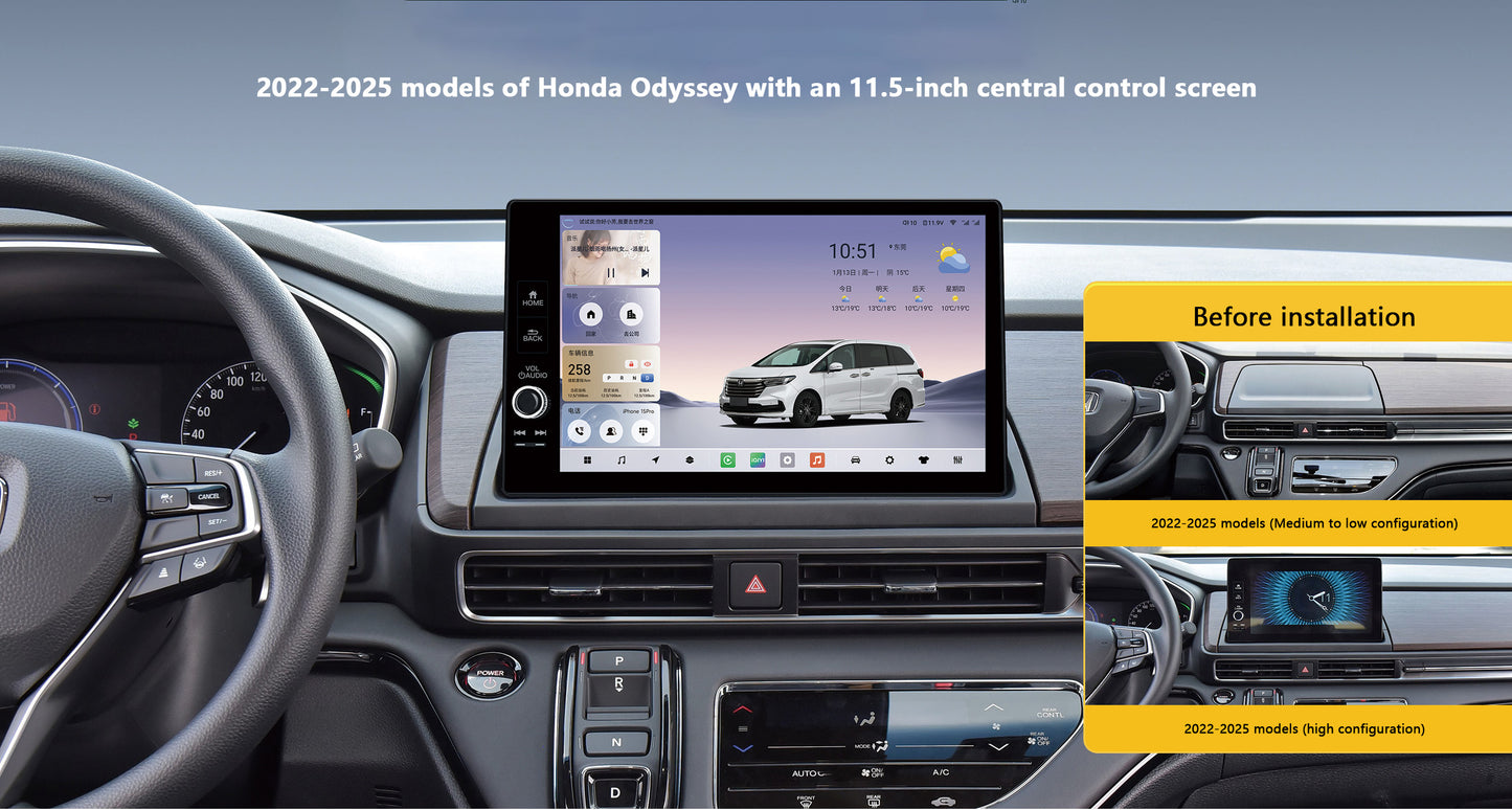 11.5" Android 12/13 Fast boot Horizontal Screen Navi Radio for HONDA ODYSSBY 2022 to present