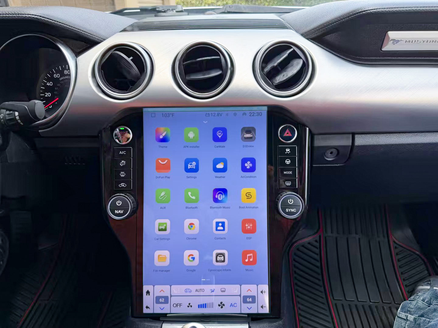 14.5" Android 14 Fast Boot Vertical Screen Navigation Radio for Ford Mustang 2015 - 2023