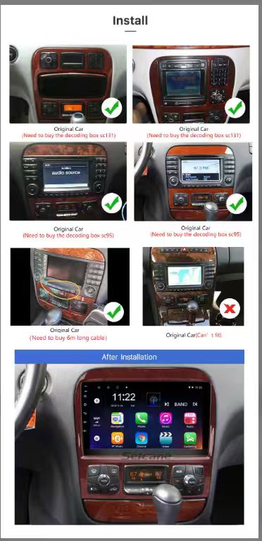 9" Octa-Core Android Navigation Radio for Mercedes-Benz S-class 1998 - 2005