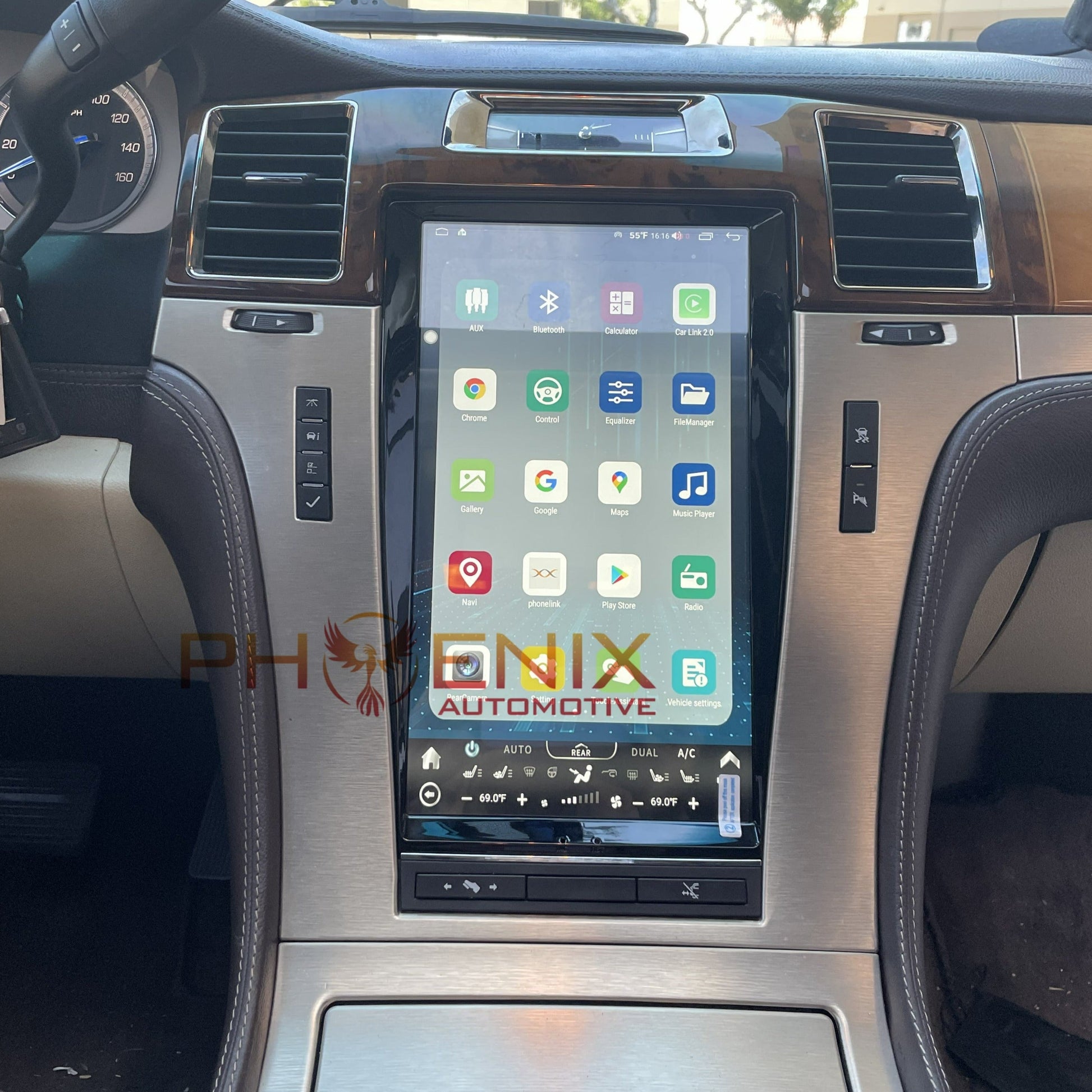 [[Open box] 13.6" ANDROID 12 VERTICAL SCREEN Navigation Radio for Cadillac Escalade 2007 - 2014 | Phoenix Automotive