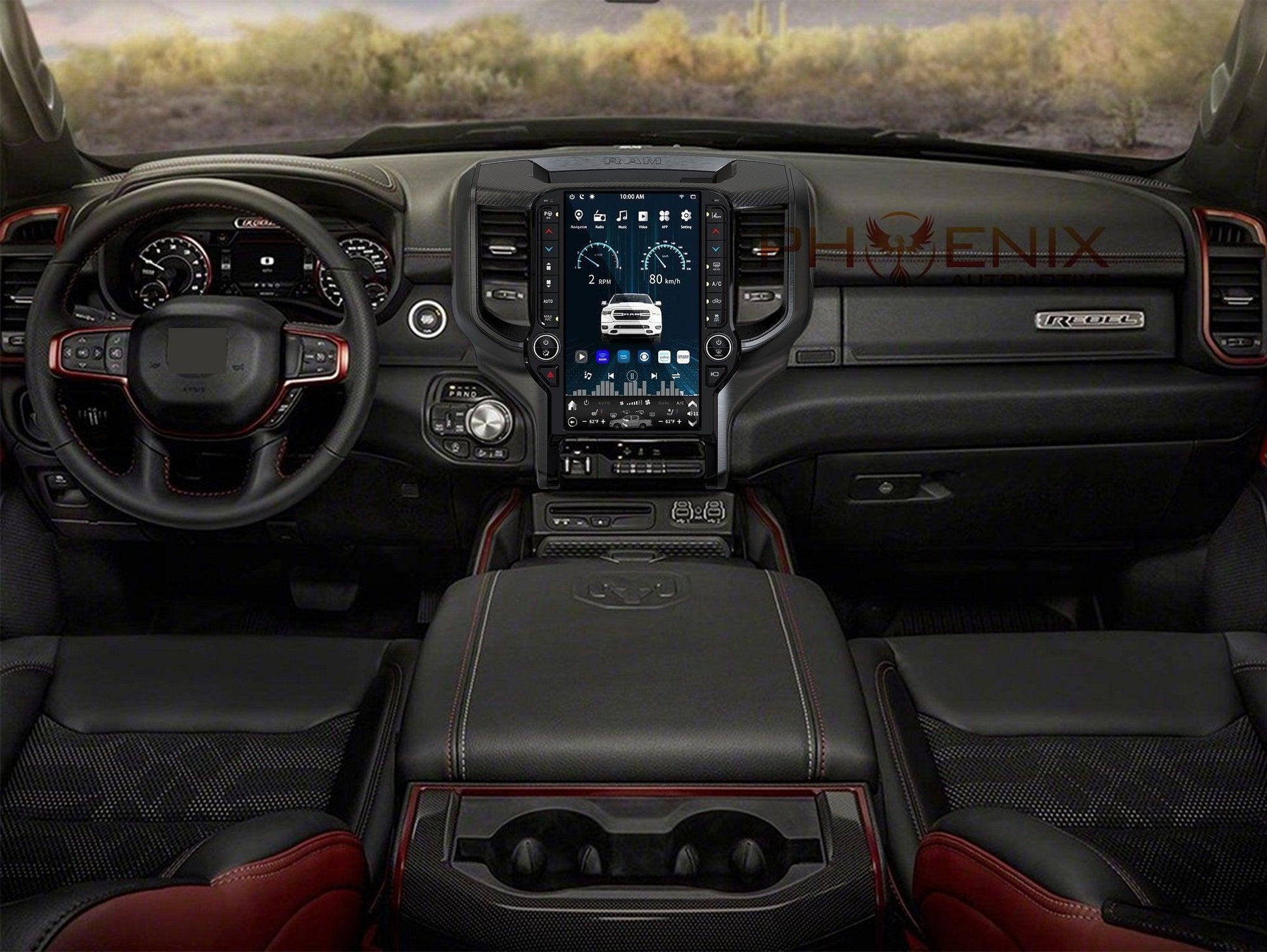 [Open box] 13.6” Android 12 Vertical Screen Navigation Radio for Dodge Ram 2019- 2024 | Phoenix Automotive