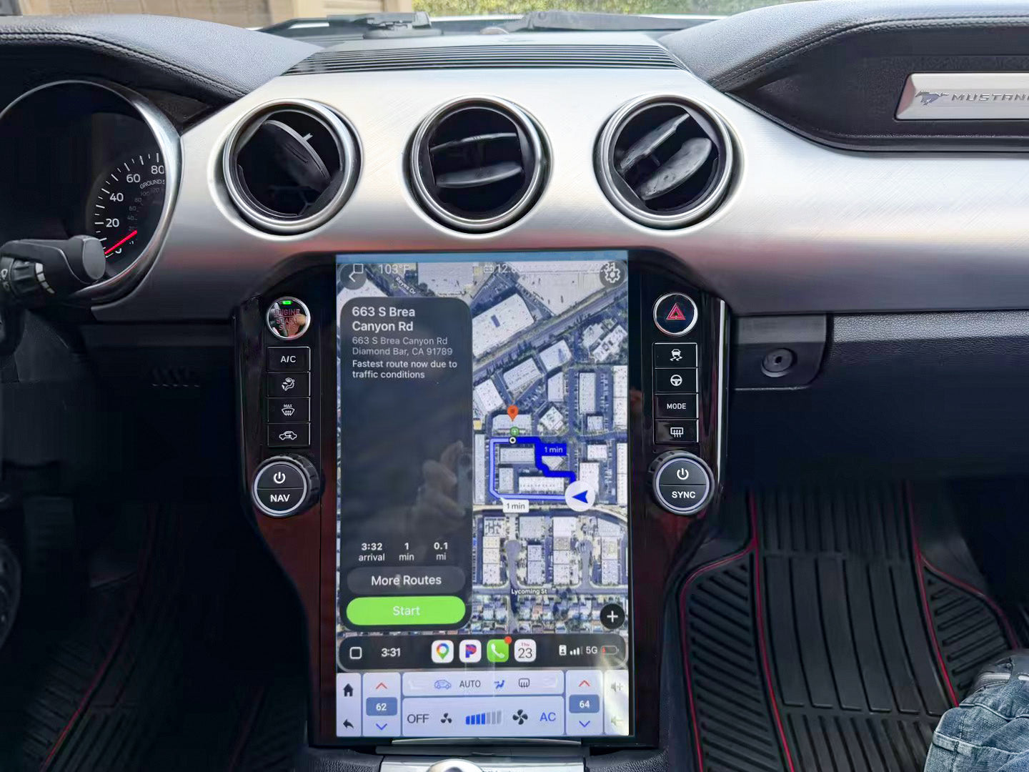 14.5" Android 14 Fast Boot Vertical Screen Navigation Radio for Ford Mustang 2015 - 2023