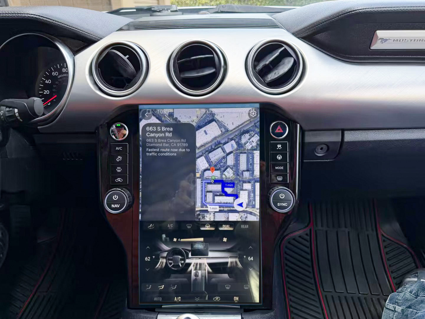 14.5" Android 14 Fast Boot Vertical Screen Navigation Radio for Ford Mustang 2015 - 2023