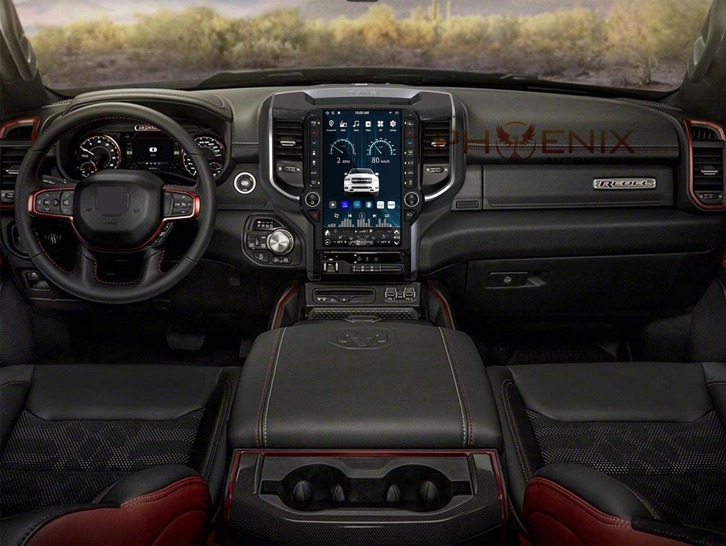 [Open box] 13.6” Android 12 Vertical Screen Navigation Radio for Dodge Ram 2019- 2024 | Phoenix Automotive