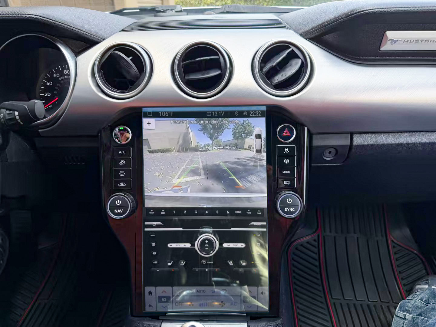 14.5" Android 14 Fast Boot Vertical Screen Navigation Radio for Ford Mustang 2015 - 2023