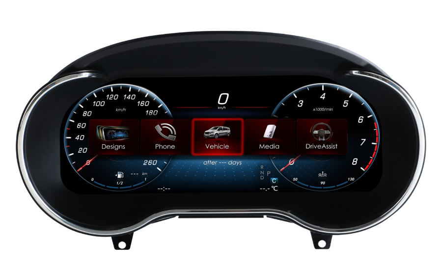 12.3 inch LCD Screen Digital Cluster Gauge for Mercedes-Benz C-Class/GLC 2016-2020 Speedometer Replacement Dashboard Instrument Cluster Digital Display Panel