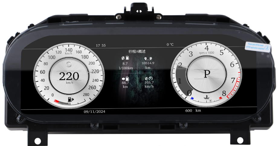 12.3 inch LCD Screen Digital Cluster Gauge for Jaguar F-TYPE 2013-2020 Speedometer Replacement Dashboard Instrument Cluster Digital Display Panel