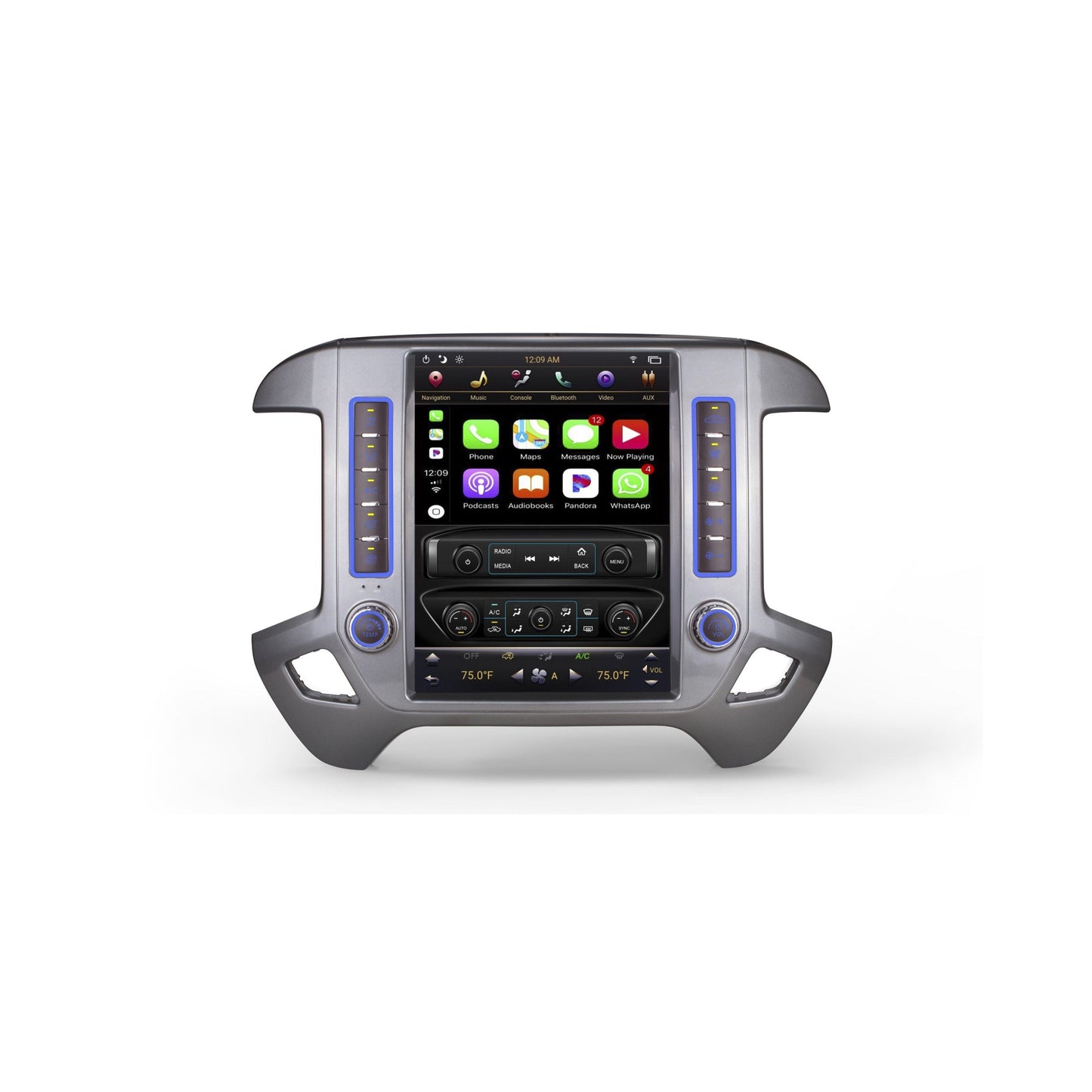 open box [PX6 SIX-CORE]12.1" Android 9 fast boot Vertical Screen Navigation Radio for Chevrolet Silverado GMC SIERRA 2014 - 2018 In-Dash audio/video players head unit stereo online Phoenix Automotive Android Radio Tesla-style T-style XL Large screen Vertical screen big screen Linkswell inc x knob joying Aucar auto AutoTecPro Navigation Systems Rhino dasaita American muscle nifty city merge screens seicane car radio