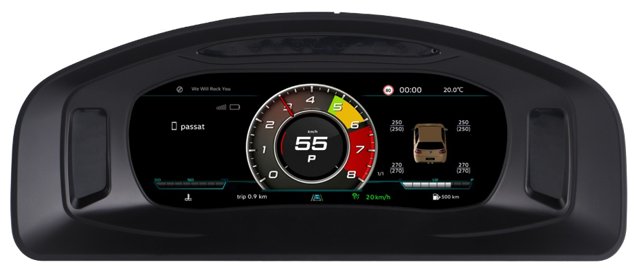 10.25 inch LCD Screen Digital Cluster Gauge for Volkswagen Multivan T5 2012-2019 Speedometer Replacement Dashboard Instrument Cluster Digital Display Panel