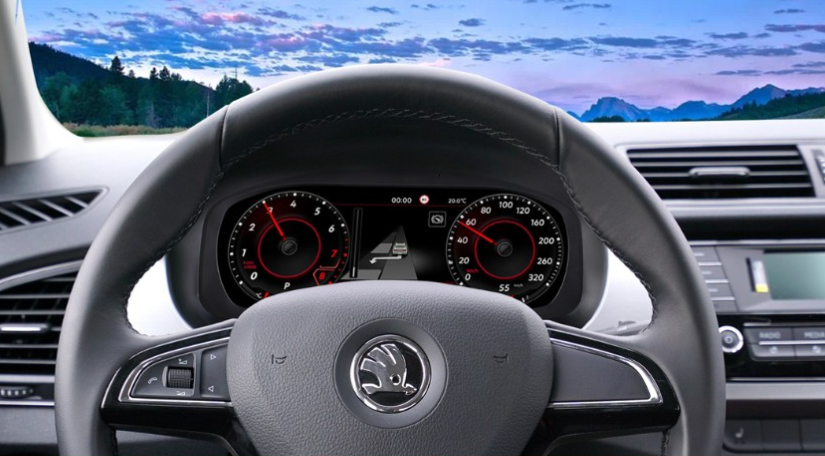 10.25 inch LCD Screen Digital Cluster Gauge for Volkswagen Skoda Fabia 2008-2014 Speedometer Replacement Dashboard Instrument Cluster Digital Display Panel