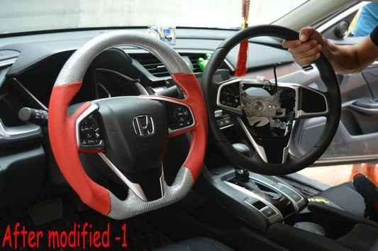 Custom-made Carbon fiber Steering Wheel for 2016 - 2017 Honda Civic Color & Design Customizable | Phoenix Automotive