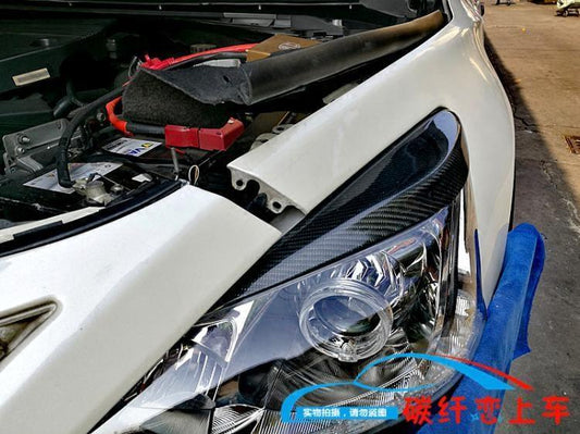 Pair of 2013 - 2015 NISSAN ALTIMA / TEANA headlight eyelids eye lids eyebrow Carbon Fiber style | Phoenix Automotive