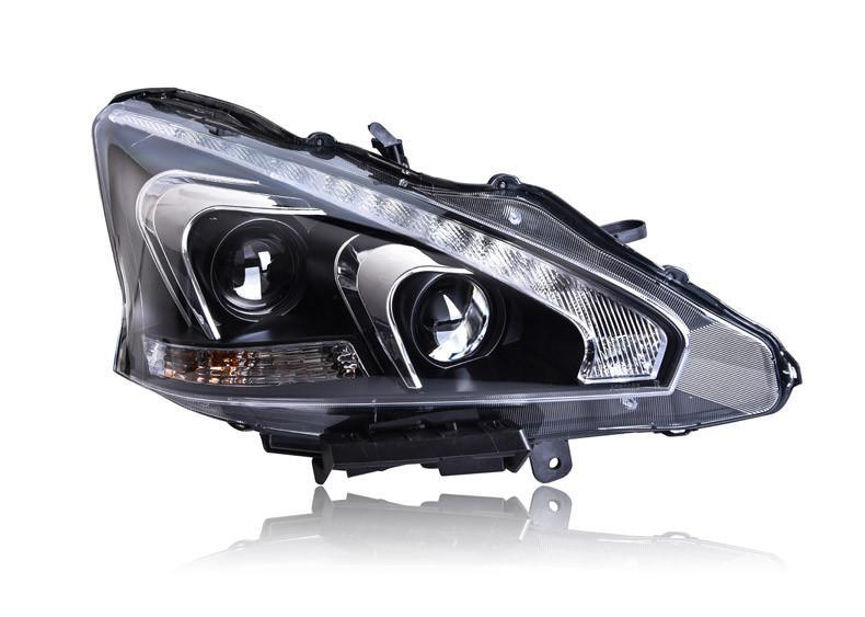 Pair Quad Projector Headlights with LED Daytime Running Lights for Nissan Altima Teana 2013 - 2015 | Phoenix Automotive