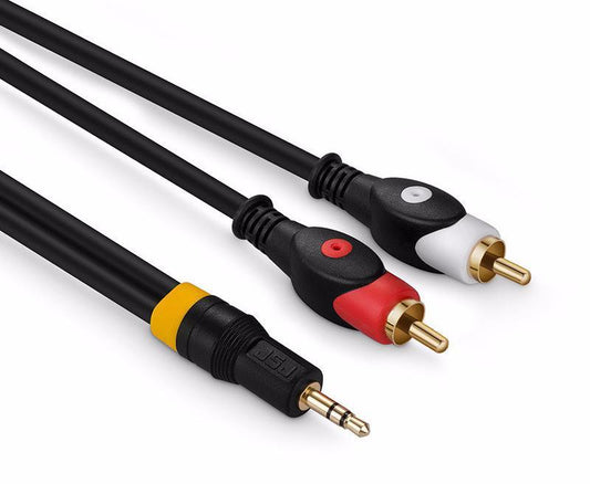 3.5mm to 2-Male RCA Adapter Cable AUX cable different length available - Smart Car Stereo Radio Navigation | In-Dash audio/video players online - Phoenix Automotive
