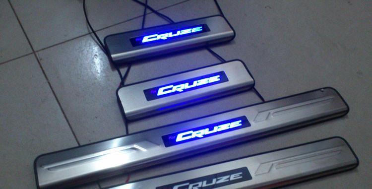 New LED Illuminated Stainless Steel Kick Plate Scuff Plate Set for Chevy Cruze 2009-2015 - Smart Car Stereo Radio Navigation | In-Dash audio/video players online - Phoenix Automotive