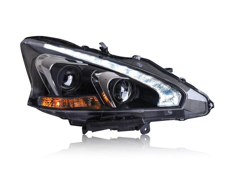 Pair Quad Projector Headlights with LED Daytime Running Lights for Nissan Altima Teana 2013 - 2015 | Phoenix Automotive