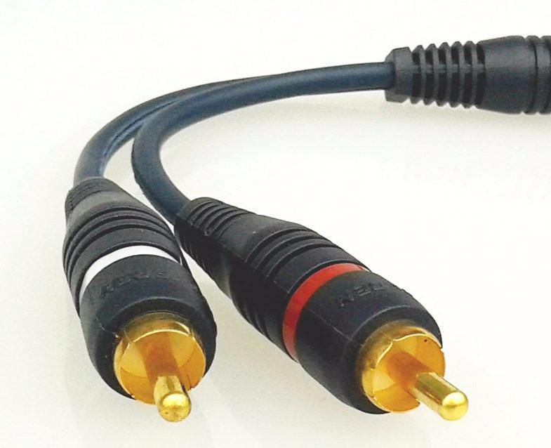 RCA Y adapter splitter one female to two male long Gold plated - Smart Car Stereo Radio Navigation | In-Dash audio/video players online - Phoenix Automotive